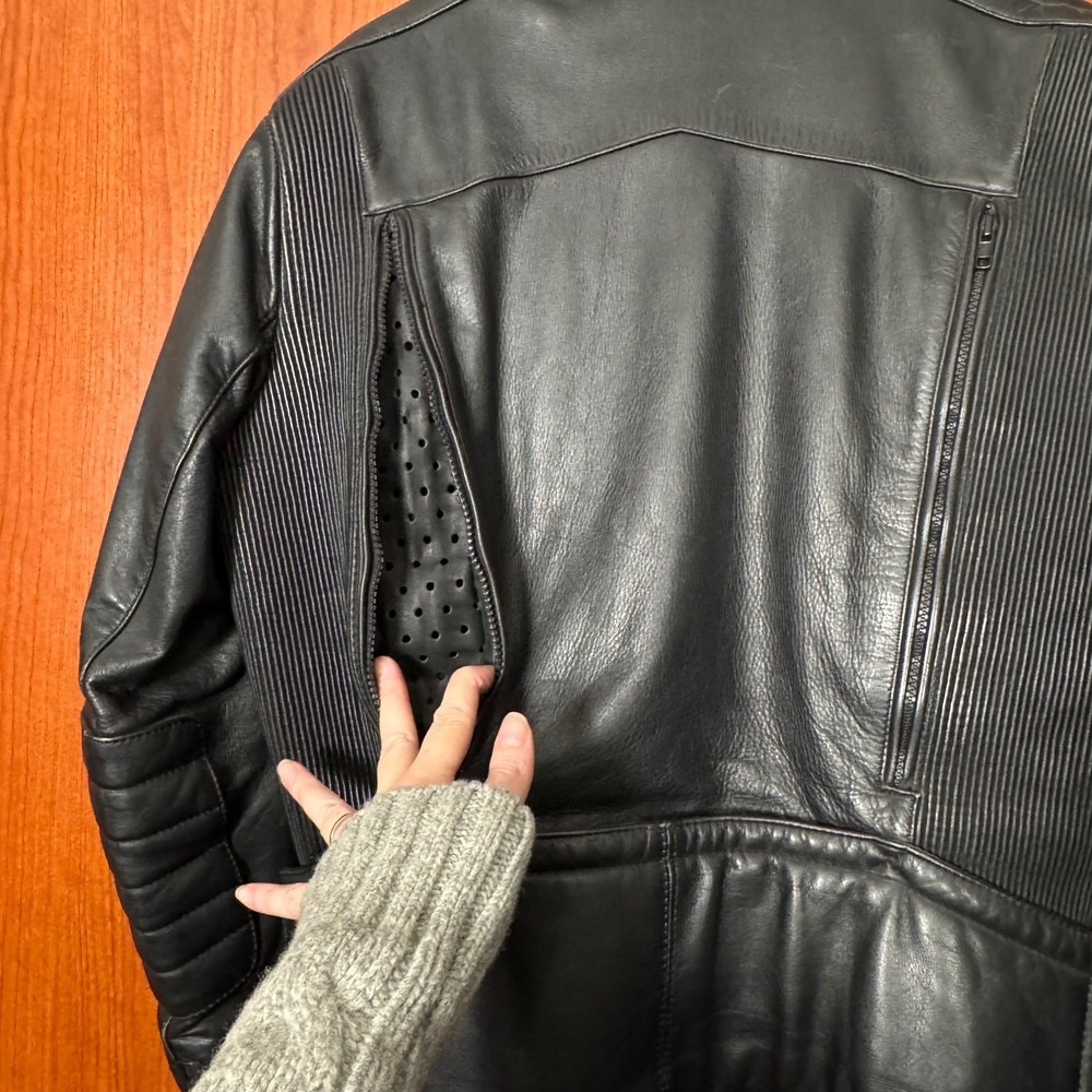 Hein Gericke Echt Leder VTG Black Leather Motorcycle Jacket 44 Lined Vented Pads - Picture 6 of 16